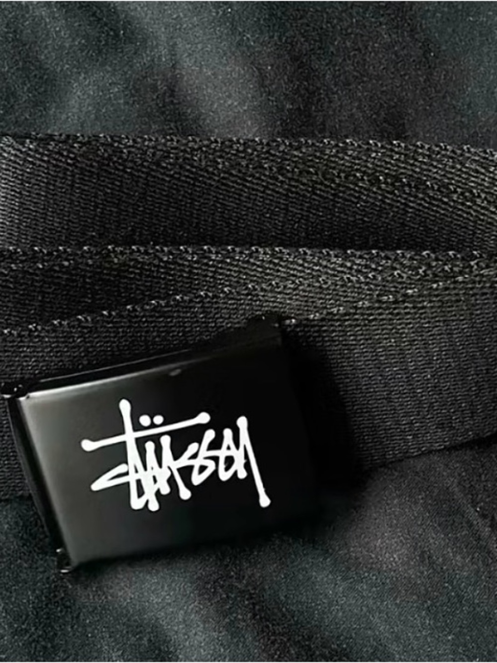 Stussy Black Belt with White Logo